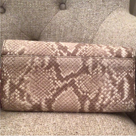 Michael Kors Tan Snake Print Wallet with Gold Accents - Picture 2 of 8